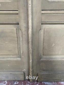 Double portes de passage en verre et sapin patiné XX siècle