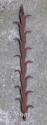 ETRIPE CHAT, dents de loup, barreau de défense fer forgé, ancien, 98,50 cm, N°2