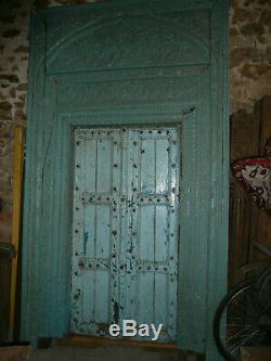 Enorme porte d'entrée indienne ancienne 156 x H272 cm