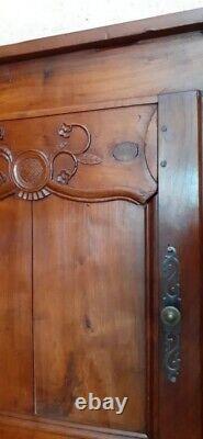 Façade de buffet 2 portes merisier boiserie L132,5xH95cm ancienne Cherry wood