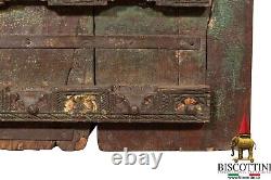 Fouet Portail Antique Bois Fer Spikes Médiéval Double Portes Pierre Rustique