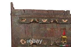 Fouet Portail Antique Bois Fer Spikes Médiéval Double Portes Pierre Rustique