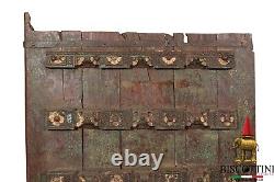 Fouet Portail Antique Bois Fer Spikes Médiéval Double Portes Pierre Rustique