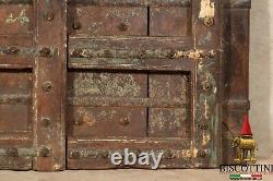 Fouet Portail Antique Bois Fer Spikes Médiéval Double Portes Rustique Ciré