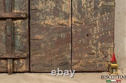 Fouet Portail Antique Bois Fer Spikes Médiéval Double Portes Rustique Ciré