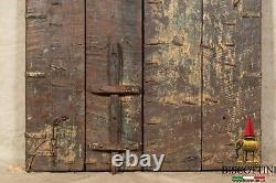 Fouet Portail Antique Bois Fer Spikes Médiéval Double Portes Rustique Ciré