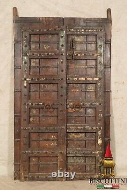 Fouet Portail Antique Bois Fer Spikes Médiéval Double Portes Rustique Ciré