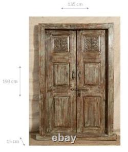 Fouet Porte- Antique Bois Fer Portail Extérieur À L'Intérieur Double Portes