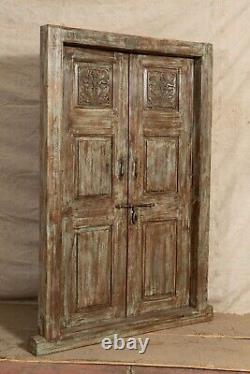 Fouet Porte- Antique Bois Fer Portail Extérieur À L'Intérieur Double Portes