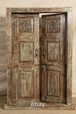 Fouet Porte- Antique Bois Fer Portail Extérieur À L'Intérieur Double Portes