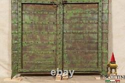 Fouet Porte- Antique Médiéval Portail Vieille Fer Bois 2 Porte Externe