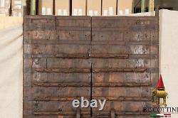 Fouet Porte- Antique Médiéval Portail Vieille Fer Bois 2 Porte Externe