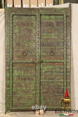 Fouet Porte- Antique Médiéval Portail Vieille Fer Bois 2 Porte Externe