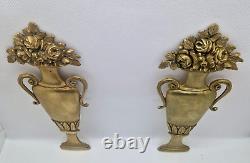 France Paire d'appliques pour meubles en bronze doré L. 25 cm XIX ème