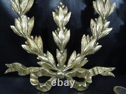 Grand bronze d'ornement style Louis XVI noeud couronne XIXéme paire