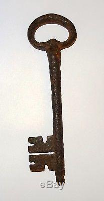 Grande Cle Medievale En Fer Forge Haute Epoque 16° S. Ancient Medieval Key