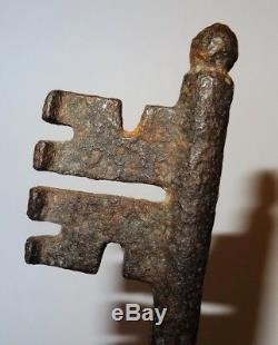 Grande Cle Medievale En Fer Forge Haute Epoque 16° S. Ancient Medieval Key