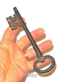 Grande Cle Medievale En Fer Forge Haute Epoque 16° S. Ancient Medieval Key