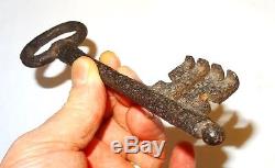 Grande Cle Medievale En Fer Forge Haute Epoque 16° S. Ancient Medieval Key