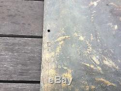Grande Plaque de bronze signe R art deco pour porte ancienne