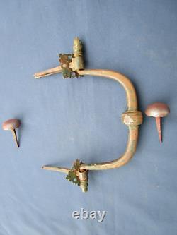 Gros Heurtoir XVII XVIII Marteau de porte Poignée fer forgé ancien Ht 29 cm