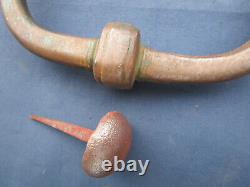 Gros Heurtoir XVII XVIII Marteau de porte Poignée fer forgé ancien Ht 29 cm