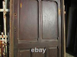 Grosse porte cadrée style Gothique bois noyer ancienne 250 x 116 cm