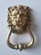 Heurtoir De Porte Ancien En Bronze Massif TÊte De Lion 19éme 1000 Gr