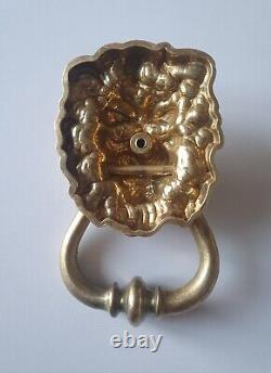 HEURTOIR de PORTE ANCIEN en BRONZE massif TÊTE DE LION 19éme 1000 gr