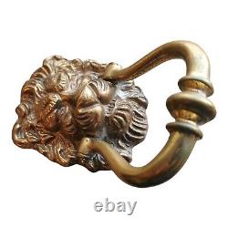 HEURTOIR de PORTE ANCIEN en BRONZE massif TÊTE DE LION 19éme Brass