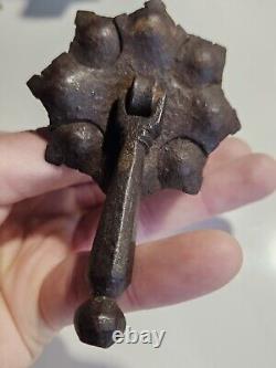 Heurtoir Marteau De Porte XVII eme Fer Forge H 10,5 Diam 7 Era Haute Epoque