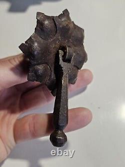 Heurtoir Marteau De Porte XVII eme Fer Forge H 10,5 Diam 7 Era Haute Epoque