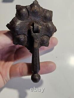 Heurtoir Marteau De Porte XVII eme Fer Forge H 10,5 Diam 7 Era Haute Epoque