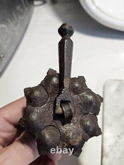 Heurtoir Marteau De Porte XVII eme Fer Forge H 10,5 Diam 7 Era Haute Epoque