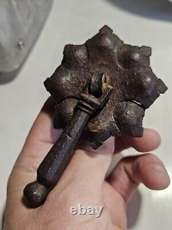 Heurtoir Marteau De Porte XVII eme Fer Forge H 10,5 Diam 7 Era Haute Epoque