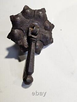 Heurtoir Marteau De Porte XVII eme Fer Forge H 10,5 Diam 7 Era Haute Epoque