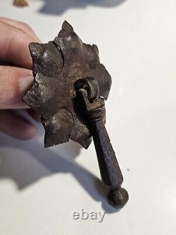 Heurtoir Marteau De Porte XVII eme Fer Forge H 10,5 Diam 7 Era Haute Epoque