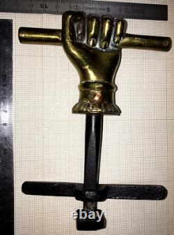 Importante poignée De Porte ancienne loquet Main En Bronze d Art Nouveau / Déco