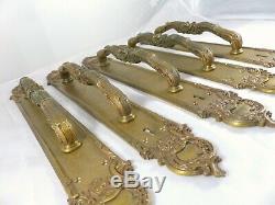 LOT de 5 Poignées Tirant Fixe Bronze doré Style Louis XV Récent / Belle qualité