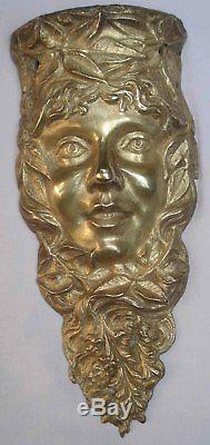 Larges Figures de Femme-Fleur souriante Bronze Ornemental Art Nouveau
