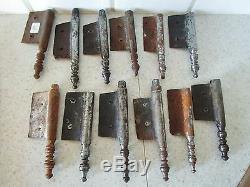 Lot de 12 anciennes fiches à larder-en fer forgé-antique iron door hinges-18è