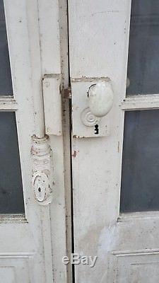Lot de 2 doubles portes anciennes en pin, à décaper deco loft vintage