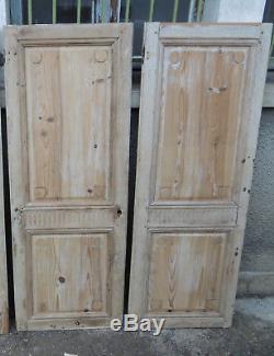 Lot de 2 jolies portes anciennes en pitchpin 19ème, idéal décoration Tête de Lit