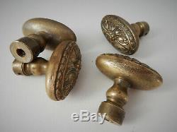Lot de 4 Anciennes Poignées de Fenetre ou Porte RIV Bronze, Bouton, Handle Door