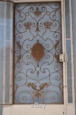 Magnifique porte et contre-porte en fer forgé d'époque 1900