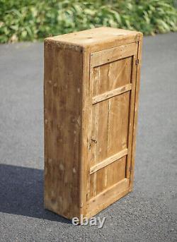 Meuble bois vintage, armoire murale, meuble 1 porte à clef, meuble brutaliste