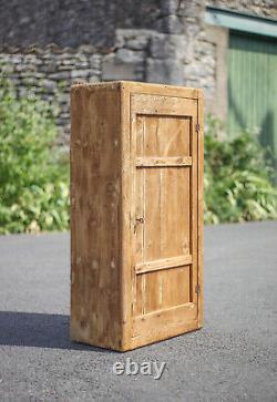 Meuble bois vintage, armoire murale, meuble 1 porte à clef, meuble brutaliste