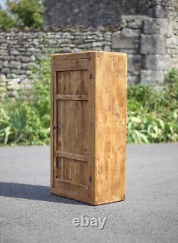 Meuble bois vintage, armoire murale, meuble 1 porte à clef, meuble brutaliste