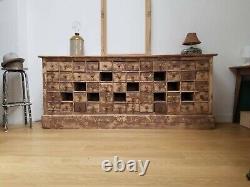 Meuble de métier en bois à tiroirs vintage Quincallerie Apothicaire 206 Cm