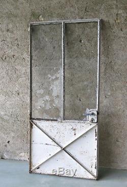 PORTE d'ATELIER, ancienne porte d'atelier en métal, verrière, indus, loft, N°1